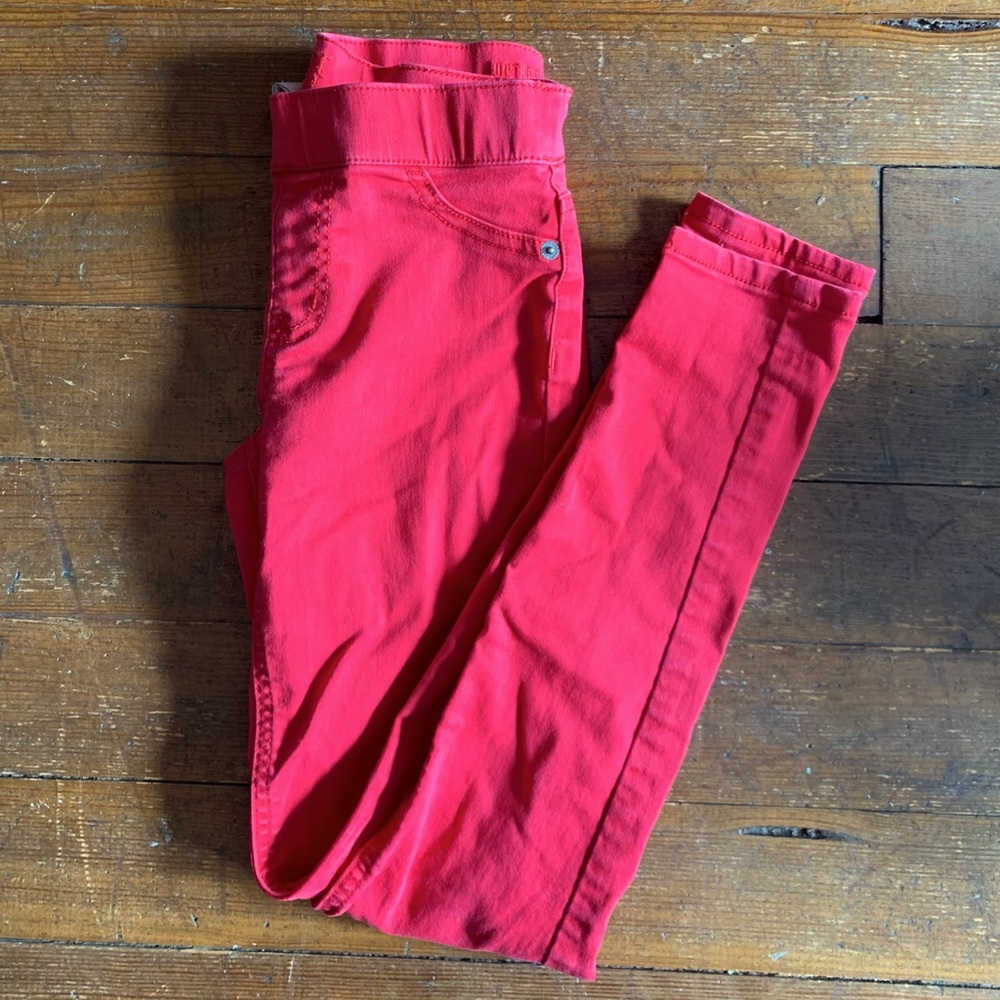 SOLD KIDS JUSTICE mid rise leggings RED, size 12.